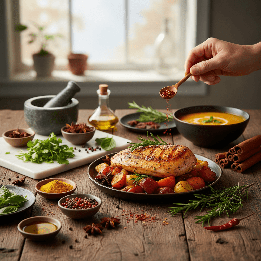 Kochen mit Geschmack: Die Kunst der Kräuter und Gewürze