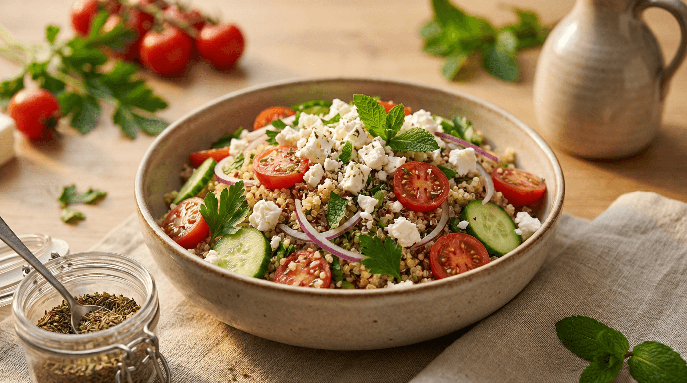 Verfrissende Quinoa Salade met Feta en Groenten