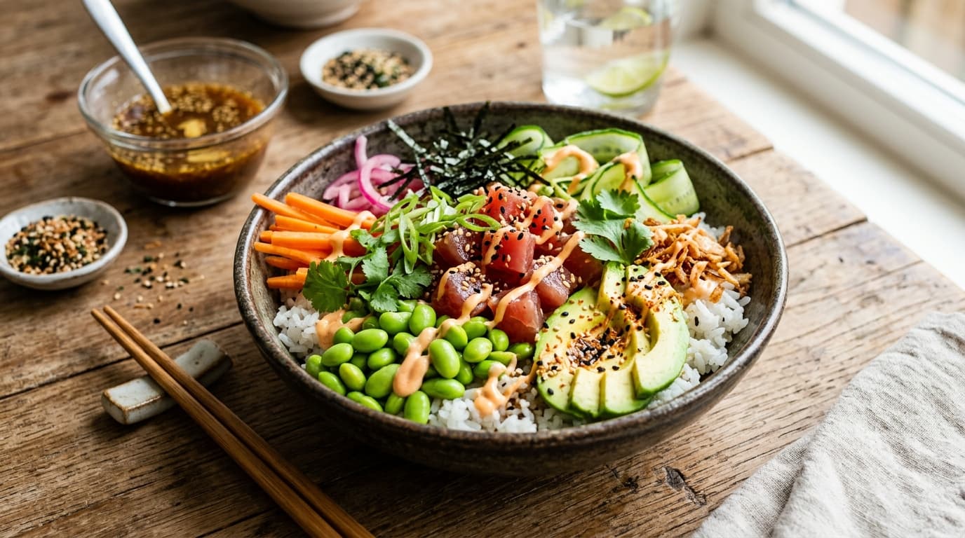 Making the Ultimate Poké Bowl Yourself with an Asian Twist