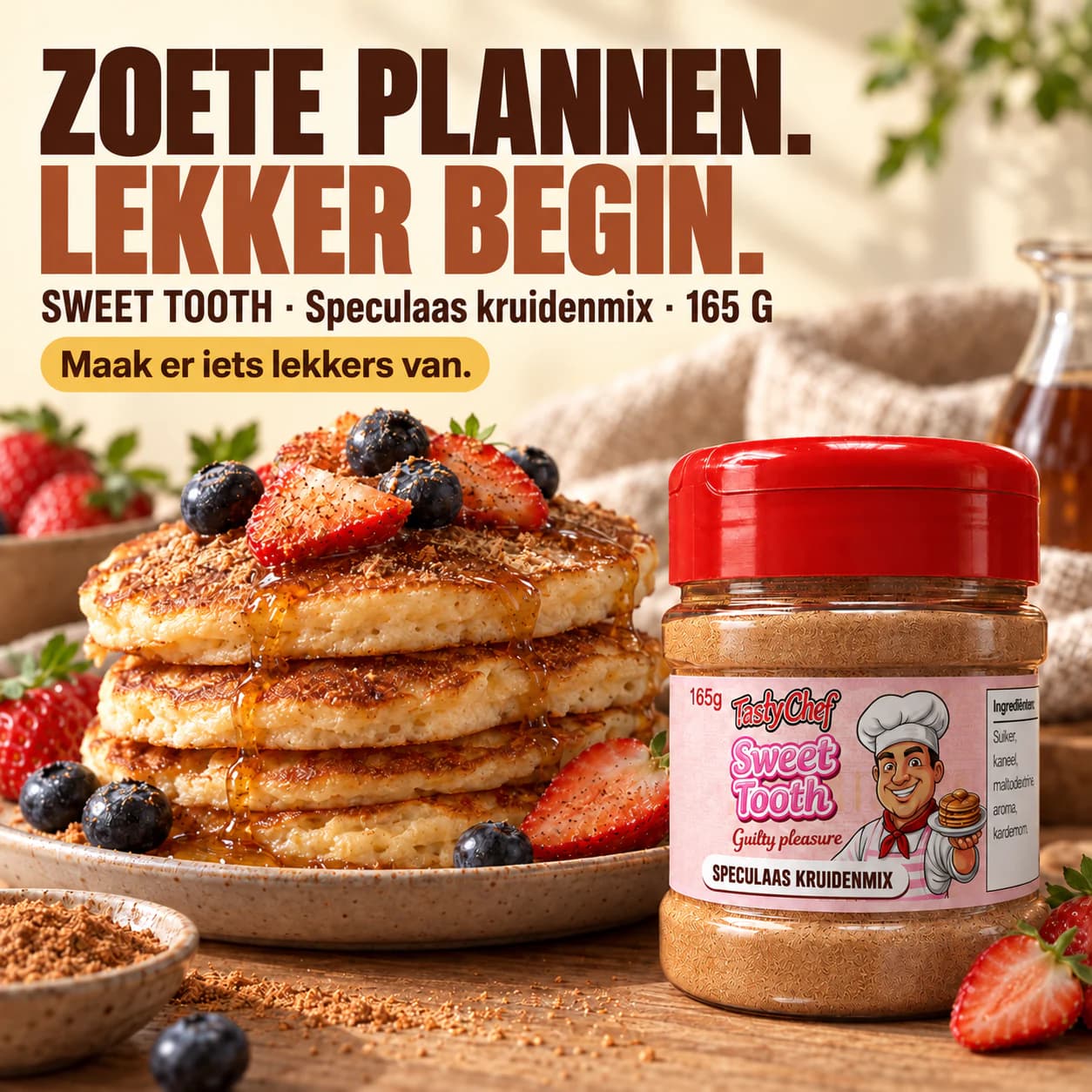SWEET TOOTH — hoofdslide met de belangrijkste belofte