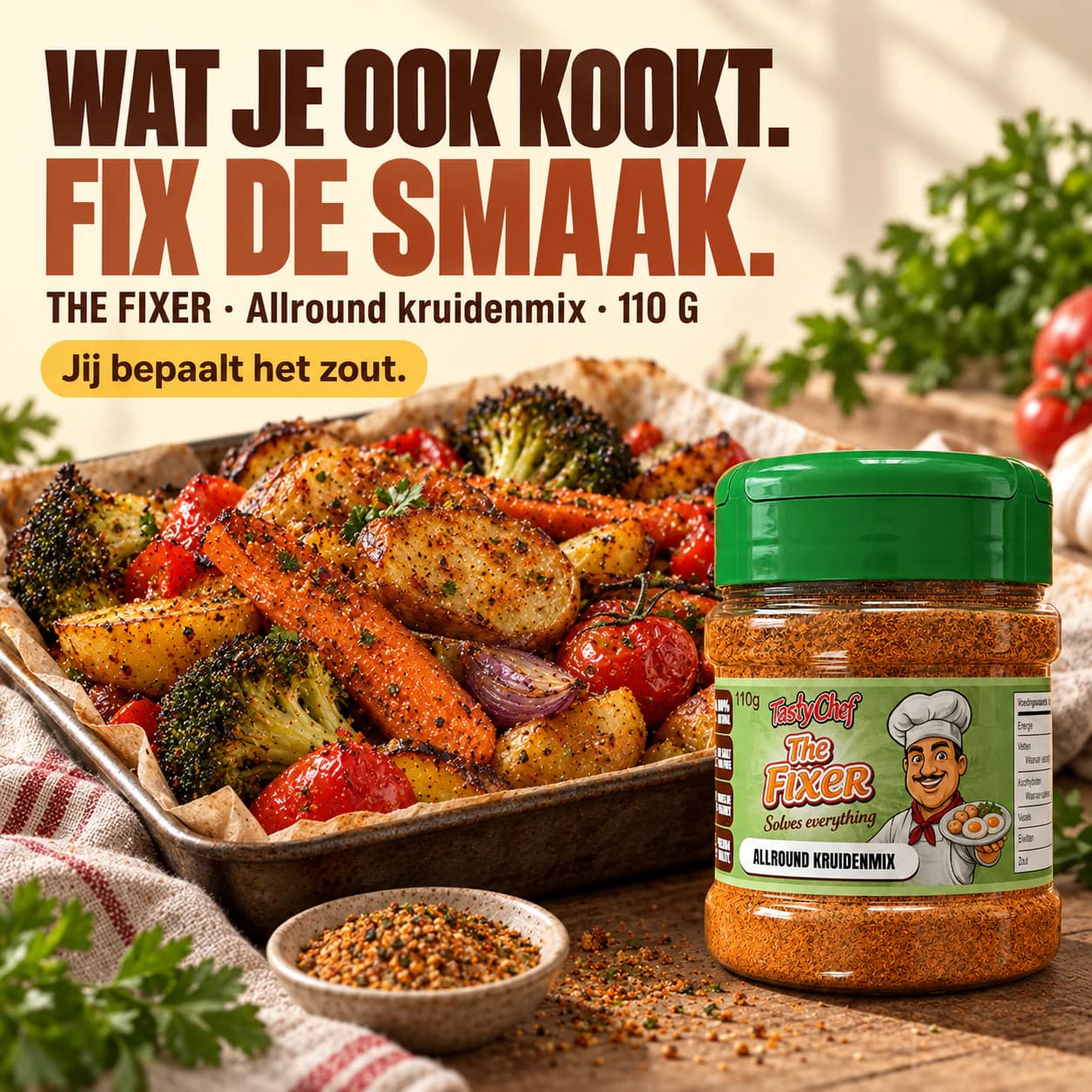 THE FIXER — hoofdslide met de belangrijkste belofte
