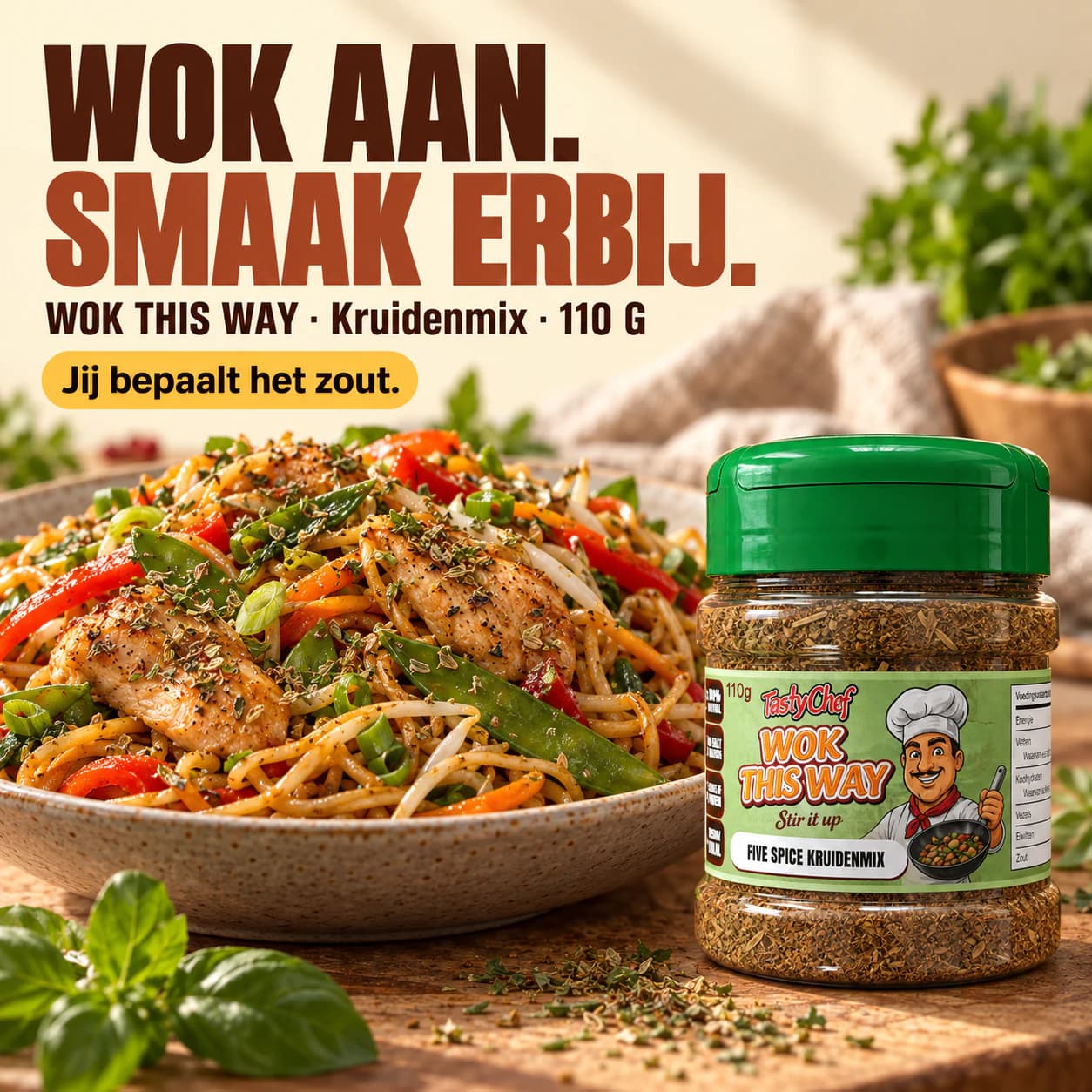 WOK THIS WAY — hoofdslide met de belangrijkste belofte